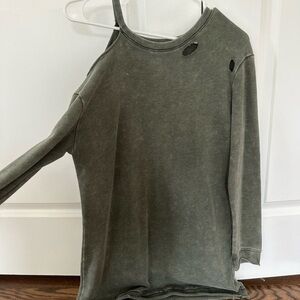 Distressed hunter green sweatshirt dress from Nordstrom size small